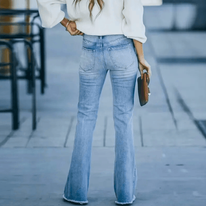 Damen Highwaist Jeans Gerader Schnitt