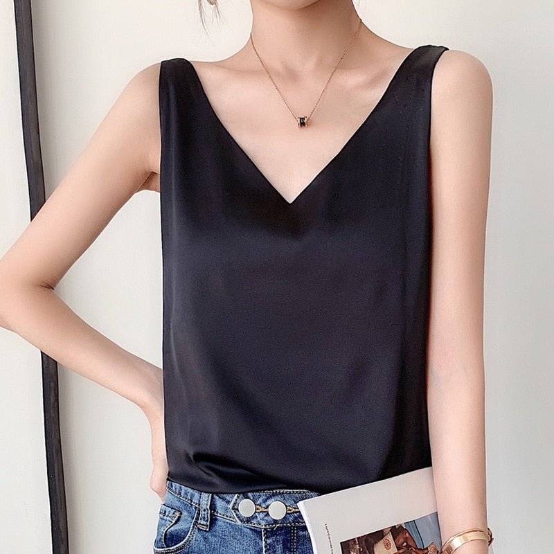 Damen Ärmelloses Tanktop V-Ausschnitt - Norvielle