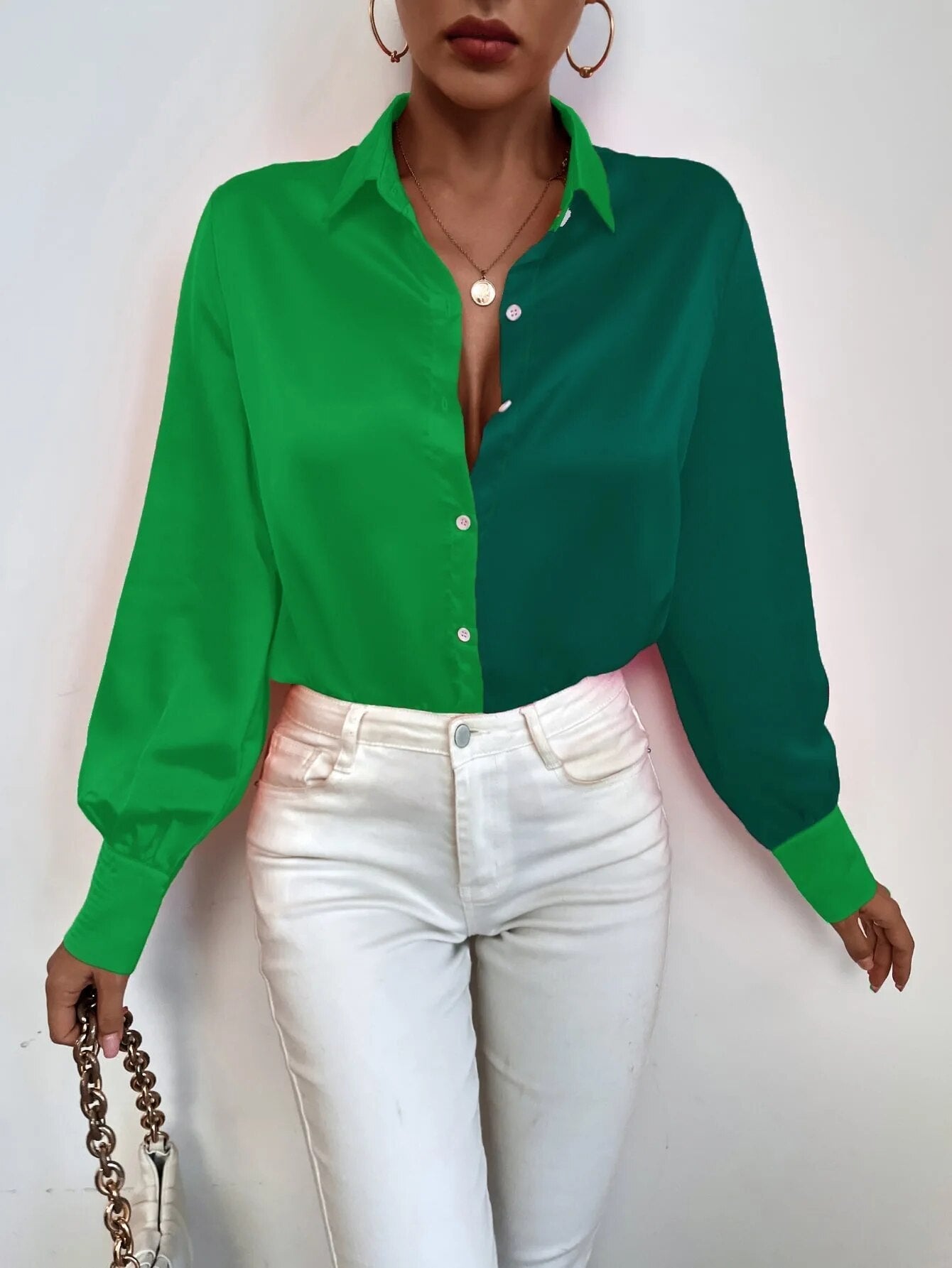Damenhemd Vintage Stil Weiss