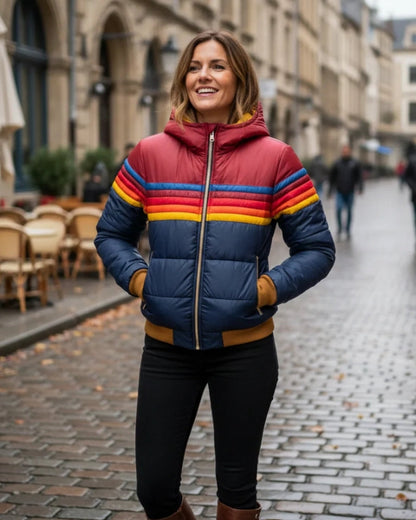 Damen Übergangsjacke Colorblock-Design Modern
