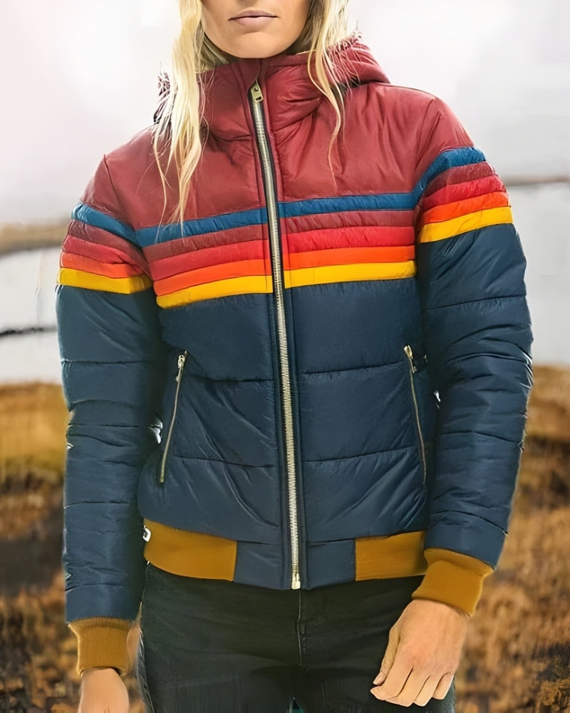 Damen Übergangsjacke Colorblock-Design Modern - Norvielle