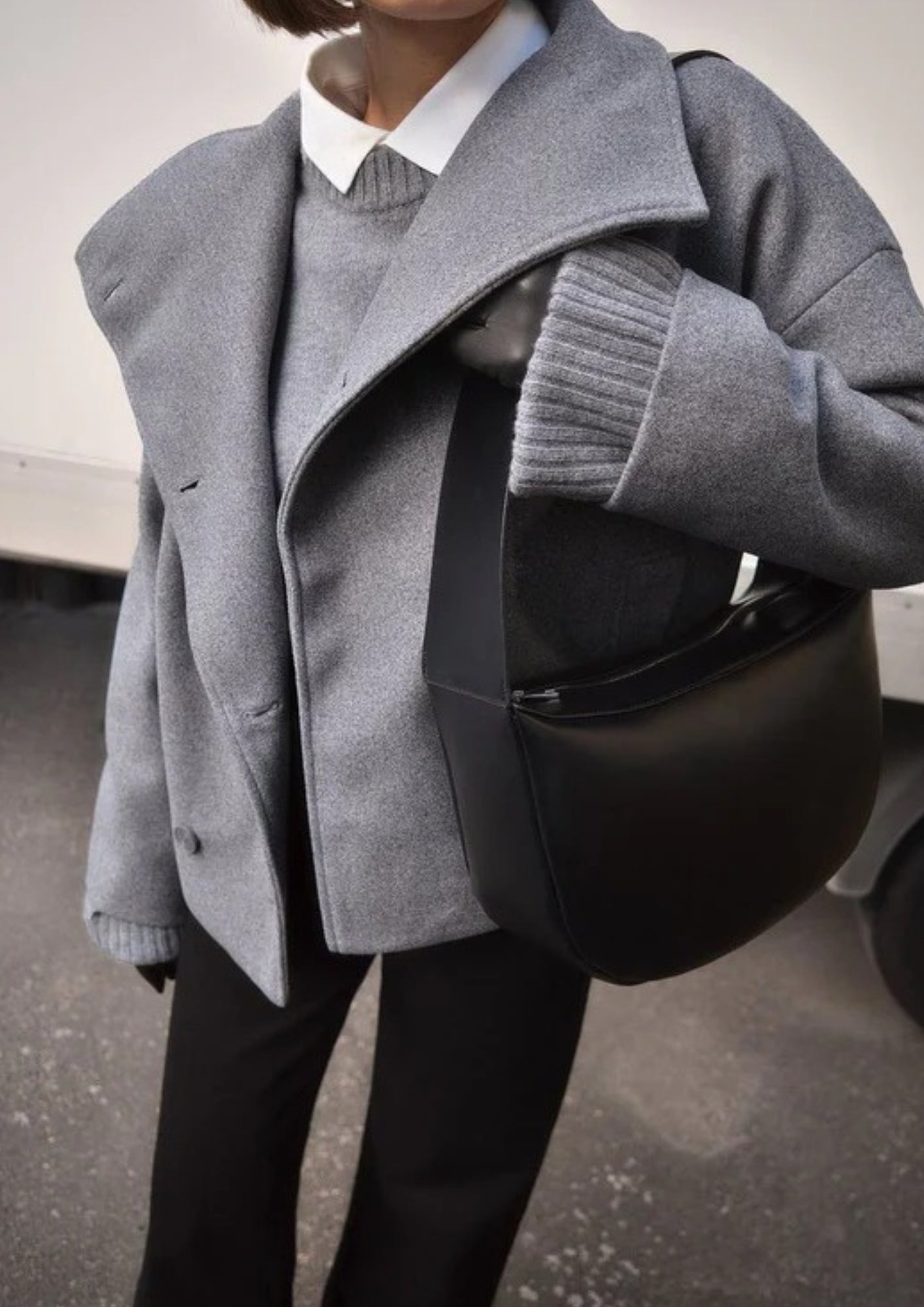 Damen Übergangsjacke Breites Revers Kurz