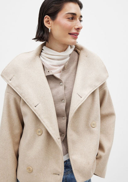 Damen Übergangsjacke Breites Revers Kurz