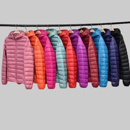 Norvielle Damen Daunenjacke Kapuze Schwarz - Norvielle