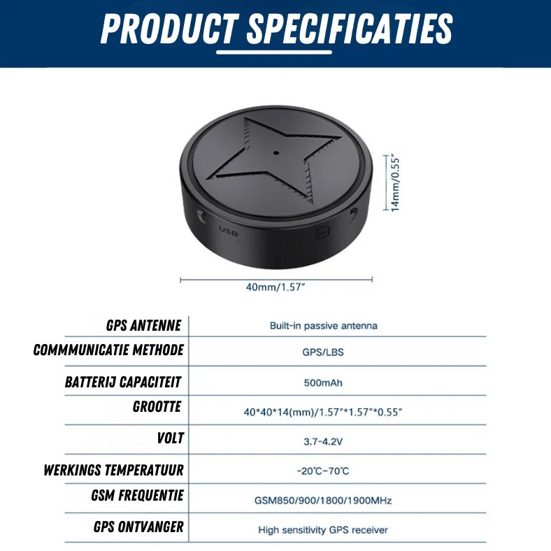 Magnetischer Mini GPS Tracker Echtzeit Ortung 500mAh Akku