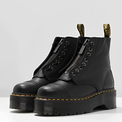 Damen Stiefel Bequame Absätze Elegantes Design Schwarz - Norvielle