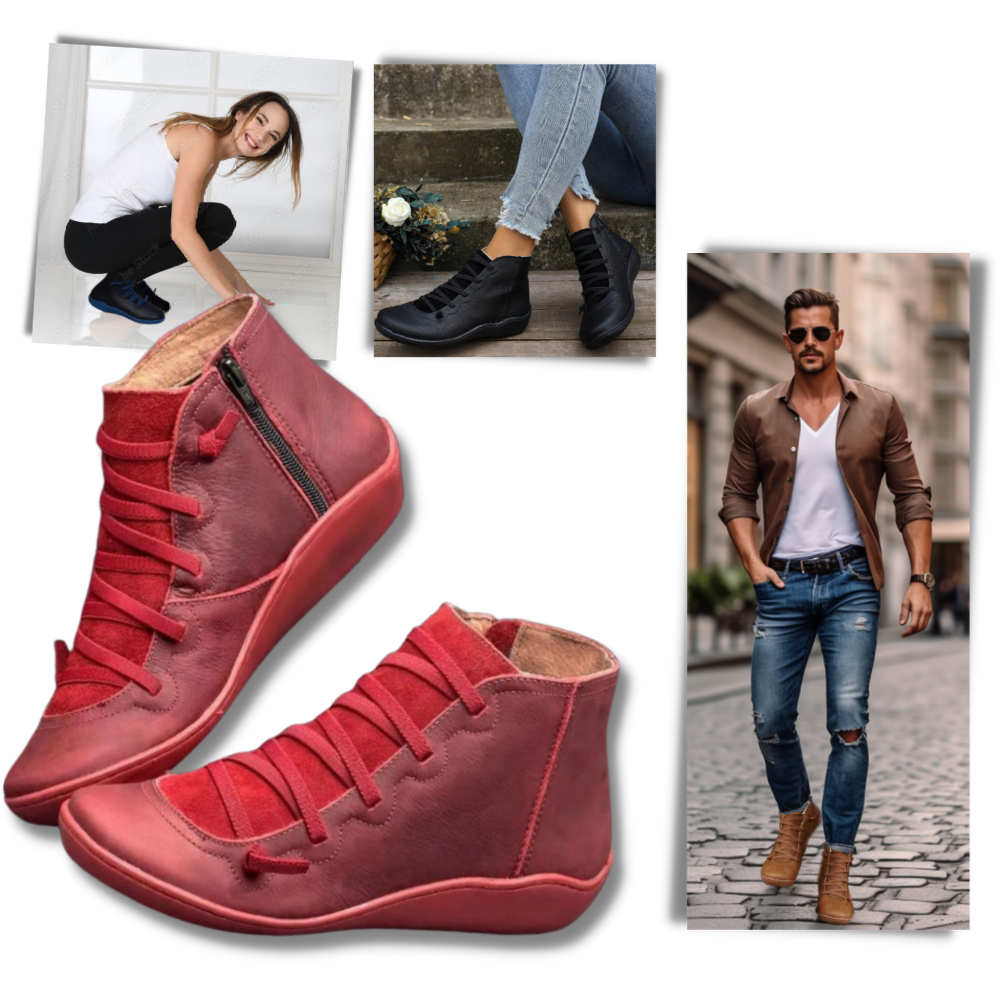 Unisex Knöchelstiefel Bequem Arch Support - Norvielle