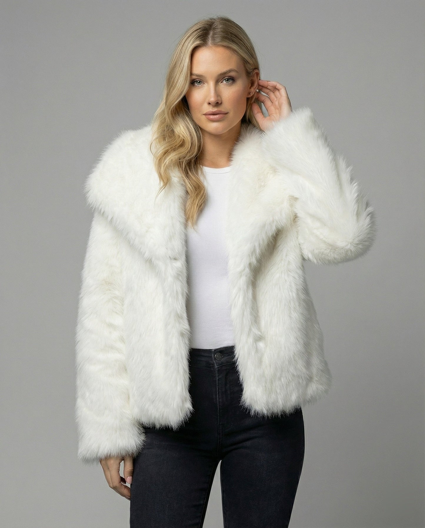 Damen Weiche Pelzjacke Qualität