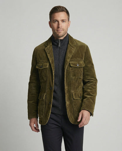 Herren Cordjacke Multifunktionale Taschen Moderner Schnitt - Norvielle