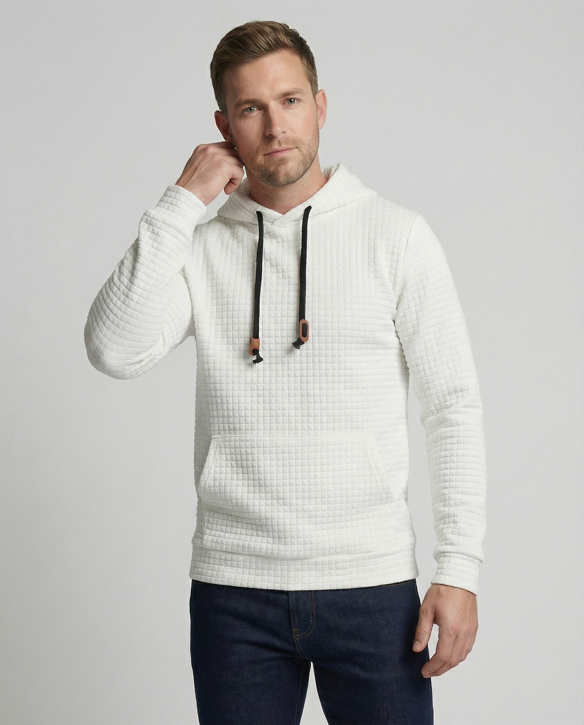Herren Hoodie Lässig Baumwolle Grau - Norvielle