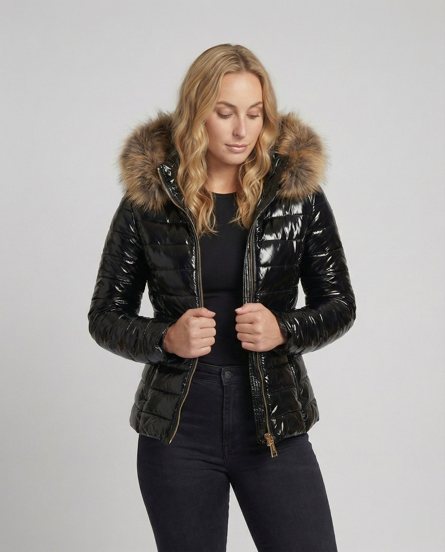 Damen Pelzkapuzen Puffermantel - Norvielle