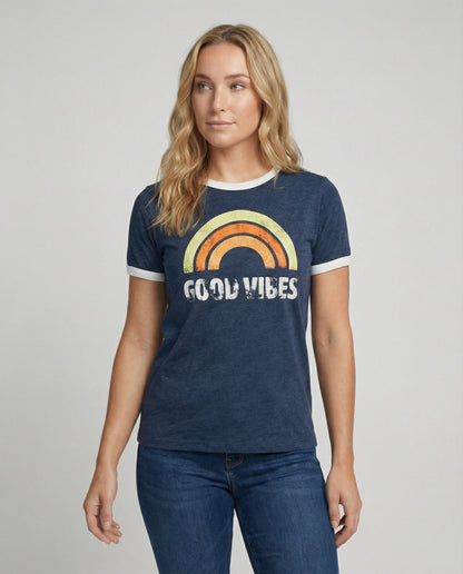 Good Vibes T-Shirt Positivität Schwarz - Norvielle