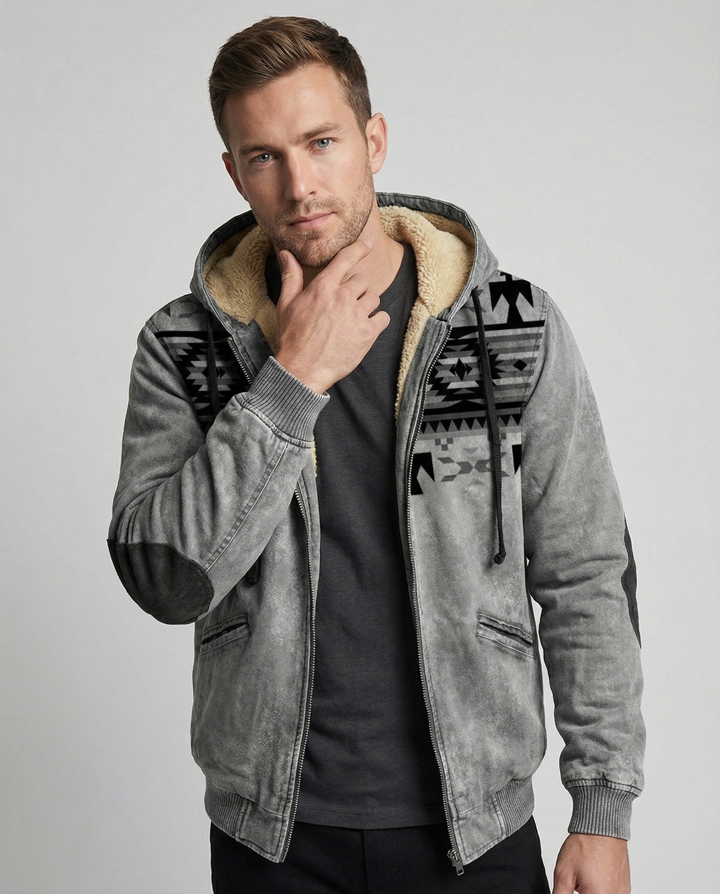 Herren Kapuzenjacke Tribal Print - Norvielle