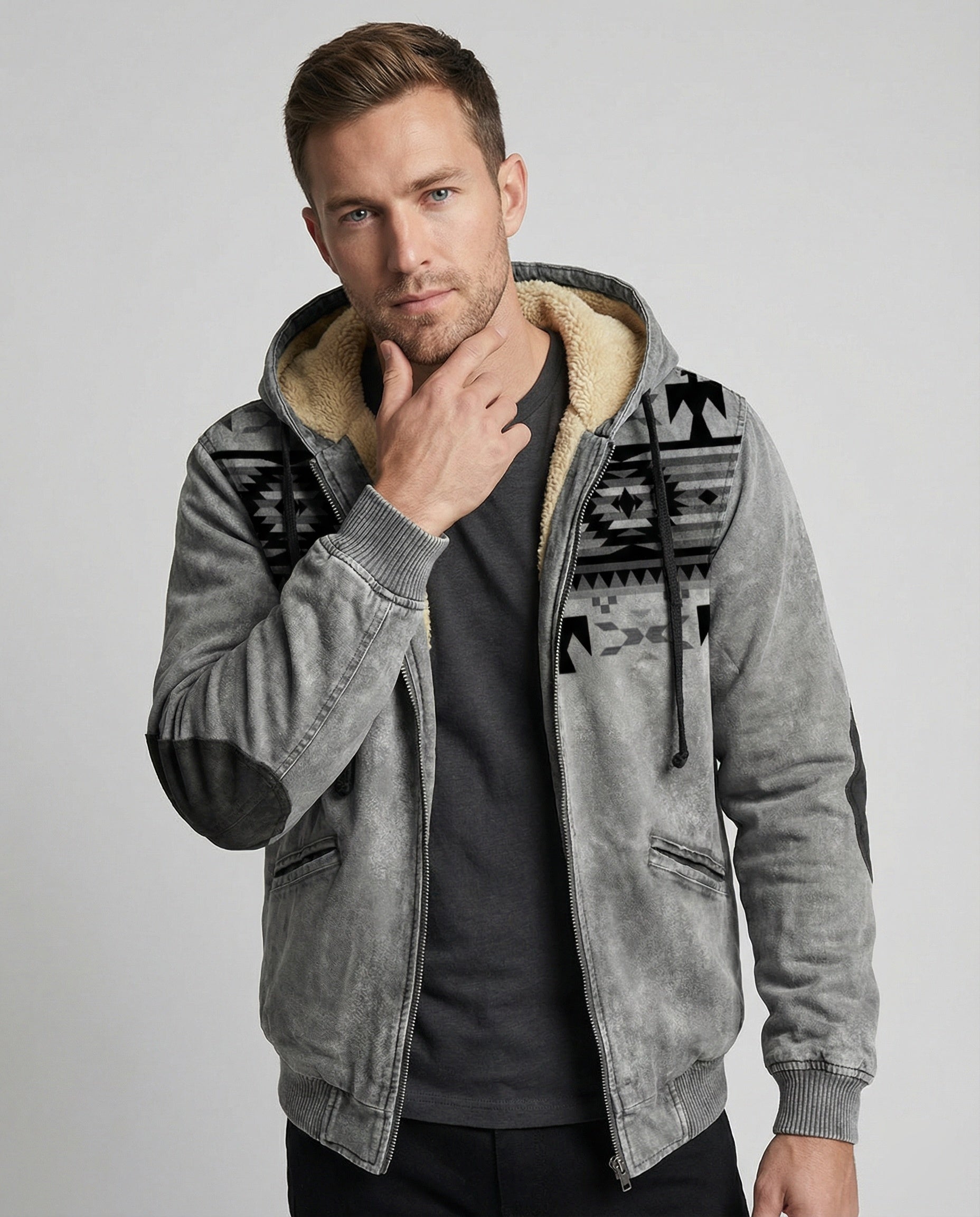 Herren Kapuzenjacke Tribal Print - Norvielle