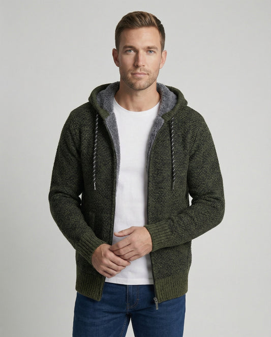 Herren Strickjacke Mit Kapuze Beige - Norvielle