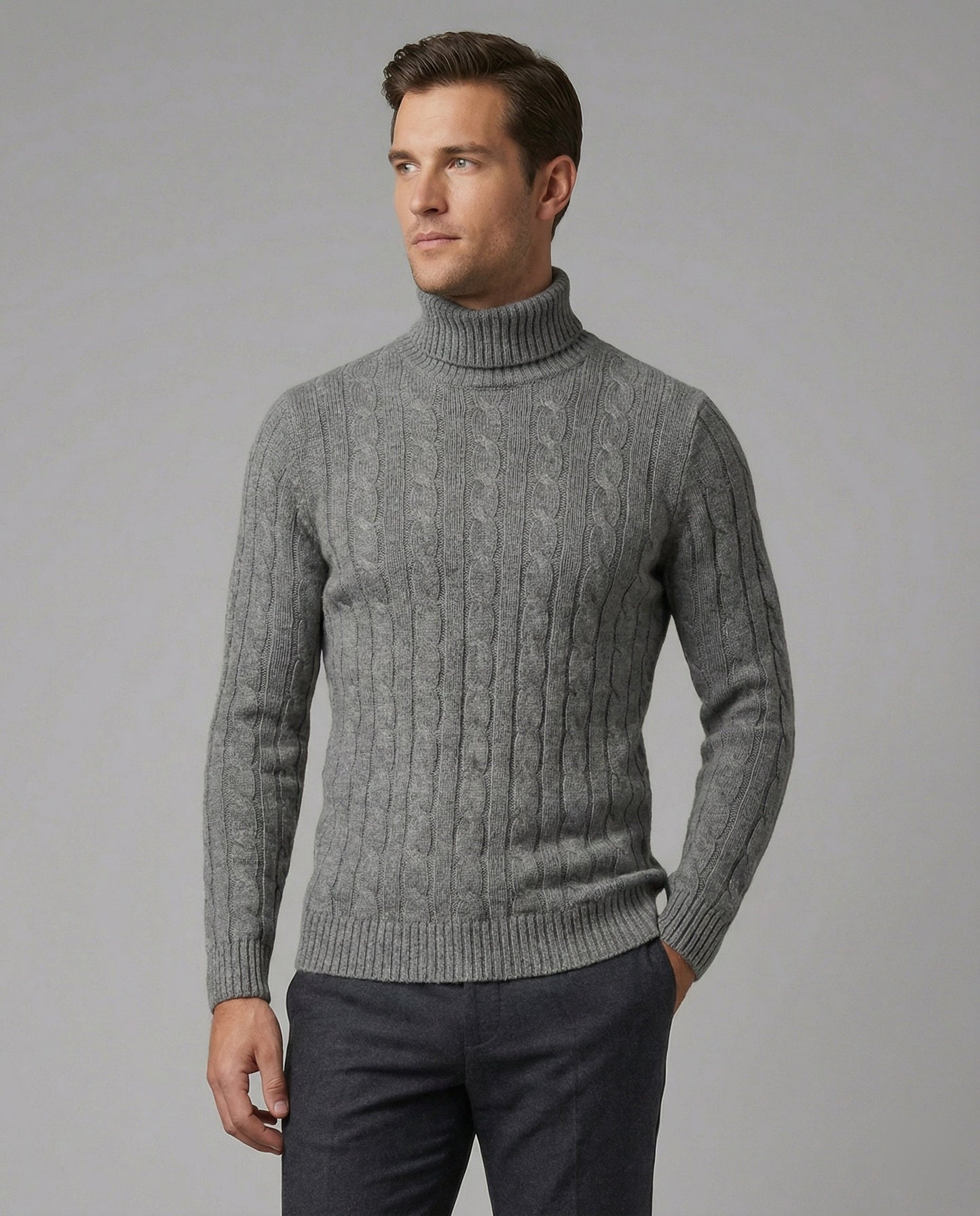Herren Rollkragenpullover Rippmuster - Norvielle