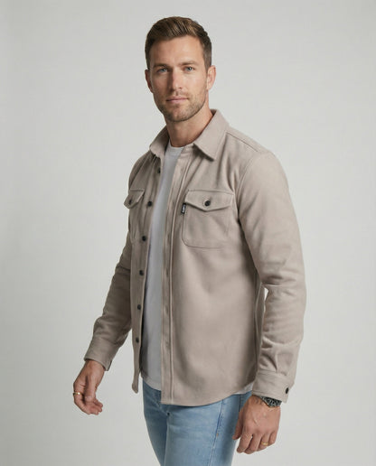 Herren Herbst-Hemd Baumwolle Beige - Norvielle