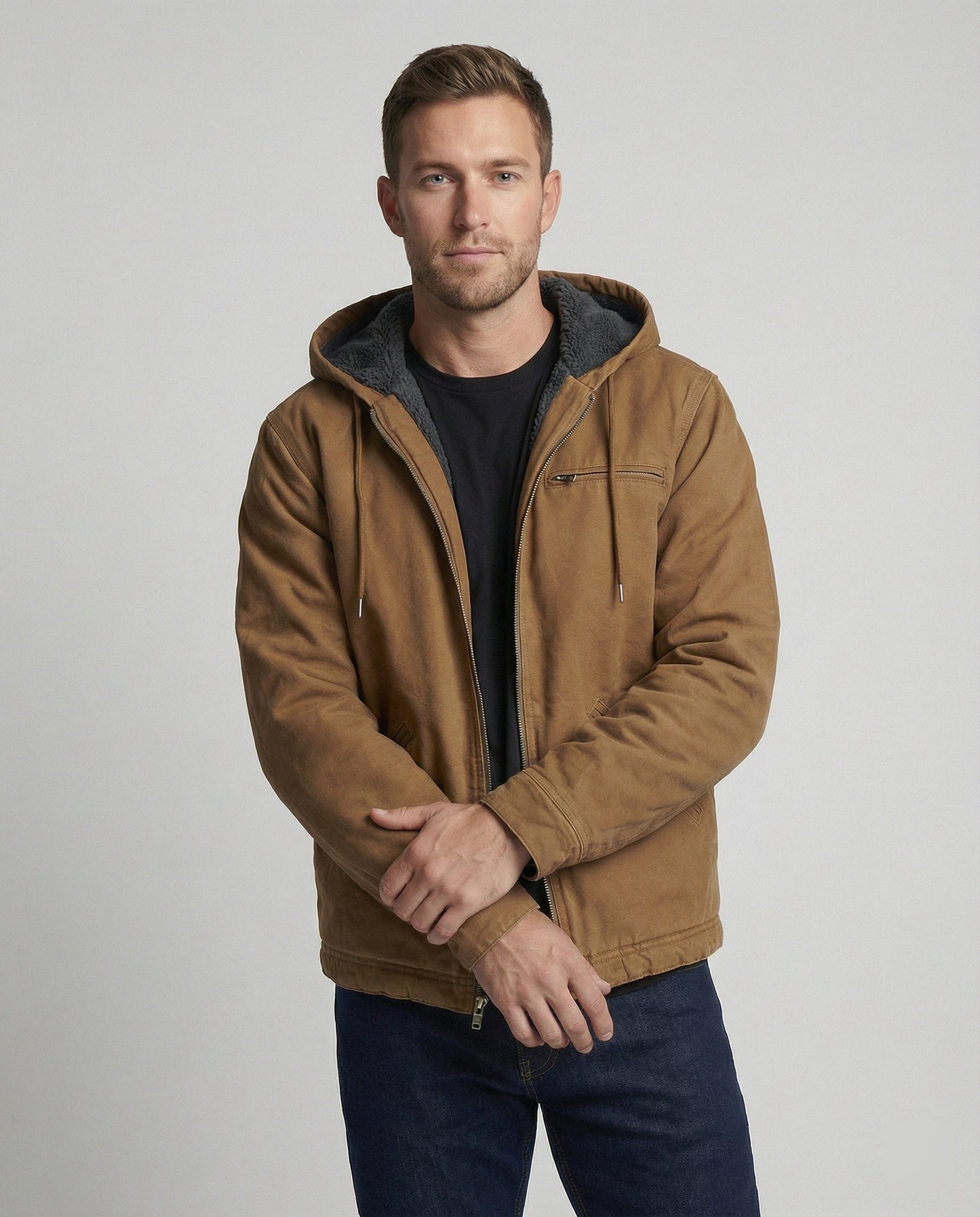 Herren Winterjacke Warm Elegant Schwarz - Norvielle