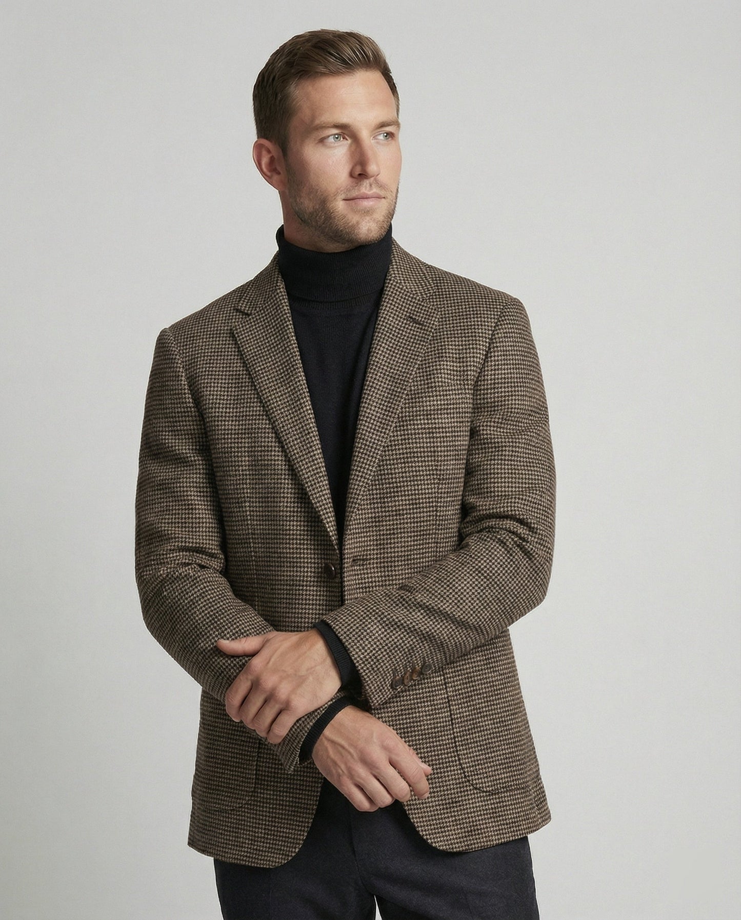 Herren Glencheck Sakko mit Revers
