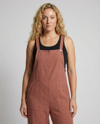 Latzhose Damen Leicht Sommer Beige