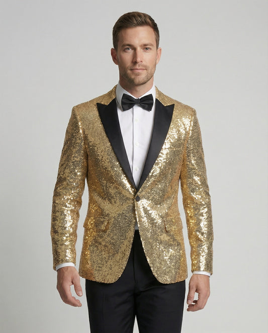 Norvielle Herren Blazer Pailletten Glänzend - Norvielle
