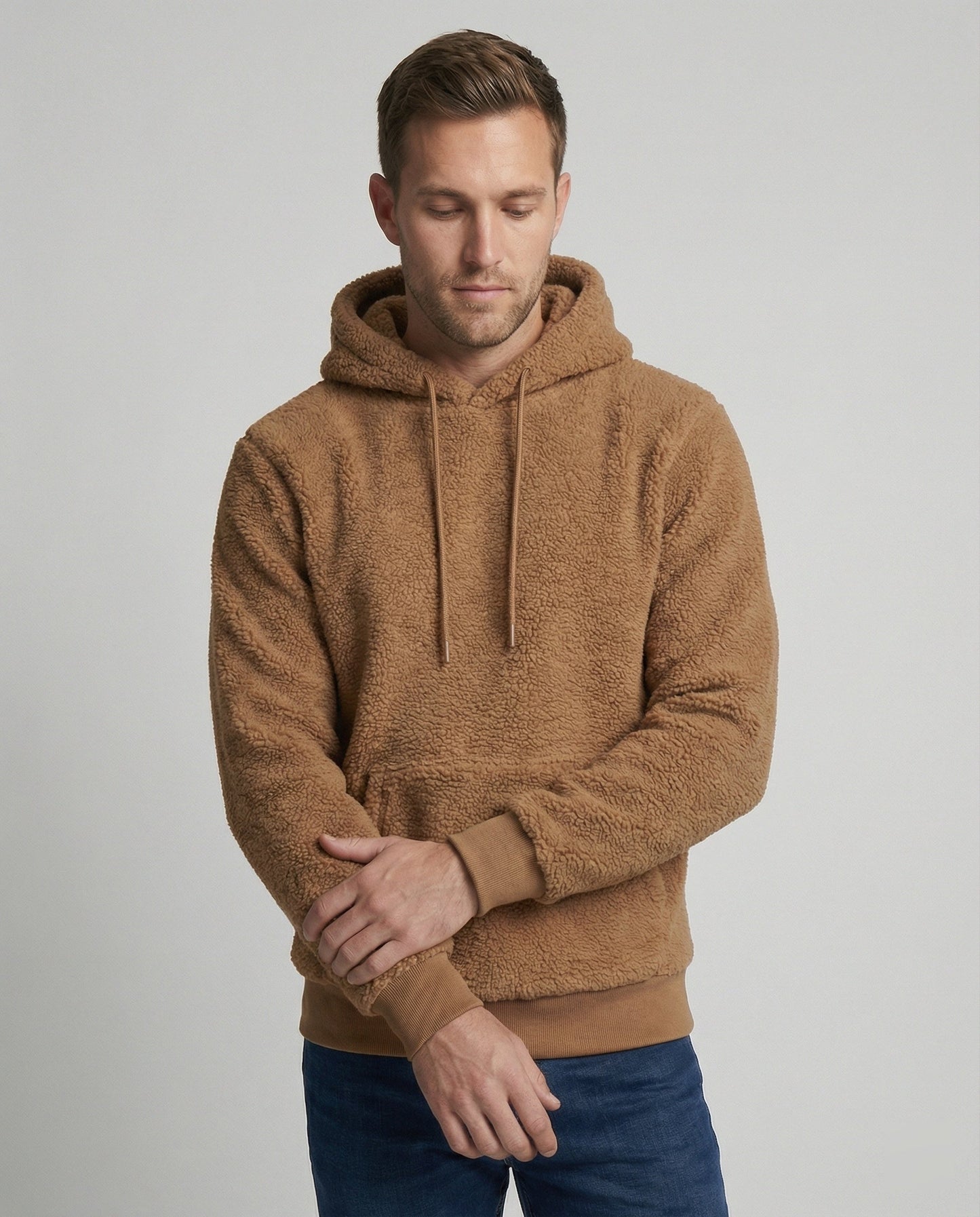 Herren Teddy Pullover Kuscheliger Baumwolle Beige - Norvielle
