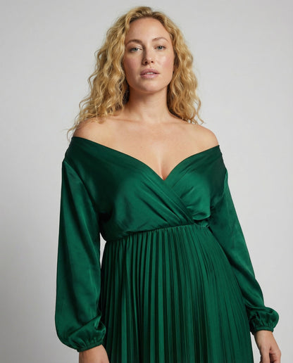 Schwangerschaftsmaxikleid Plissiert Schulterfrei