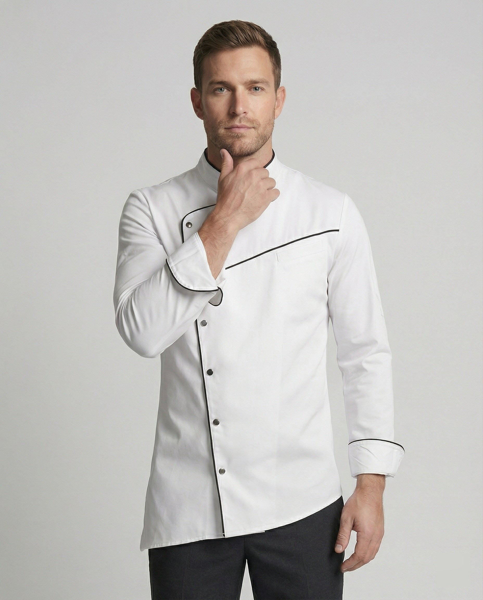 Herren Kochjacke Kontrast Eleganz - Norvielle