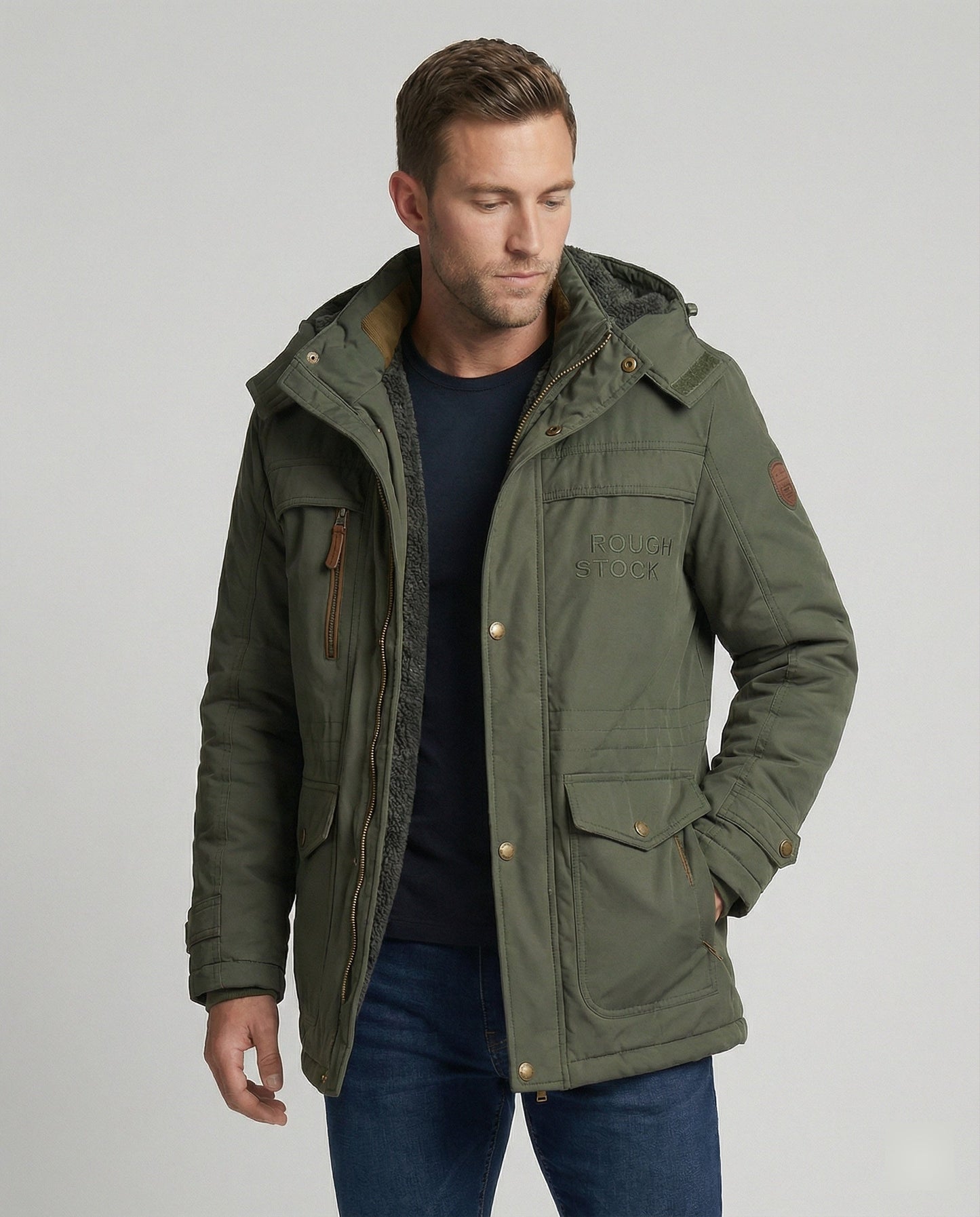 Herren Gepolsterte Lederjacke - Norvielle