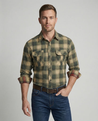 Herren Langarmhemd Flanell