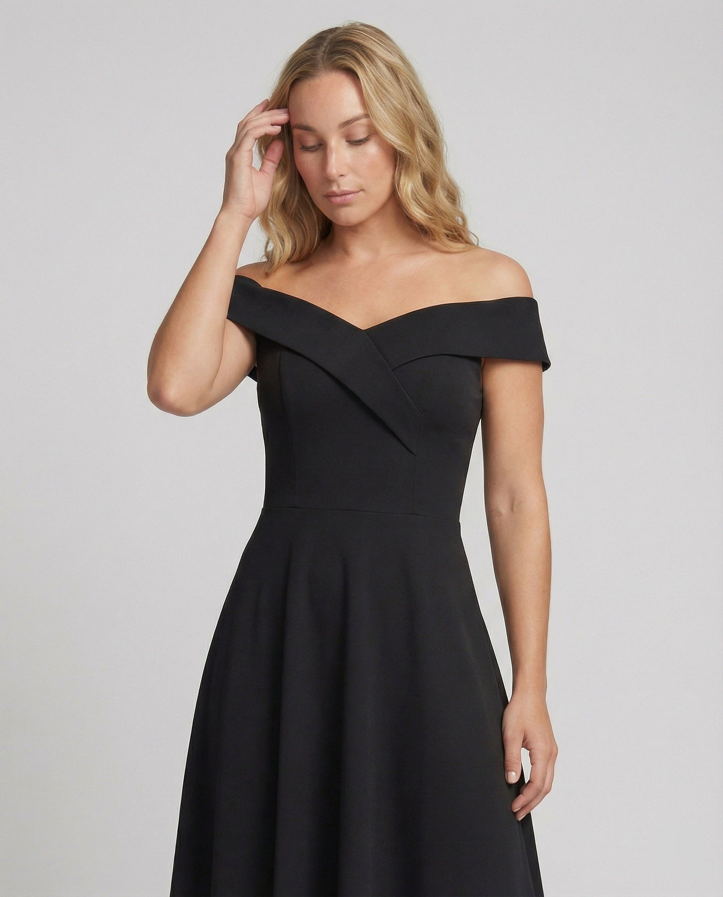 Norvielle Damen Off-Shoulder Abendkleid Lang Elegant