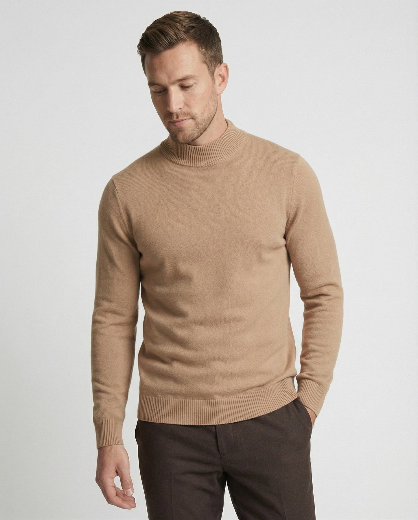 Herren Strickpullover Stehkragen