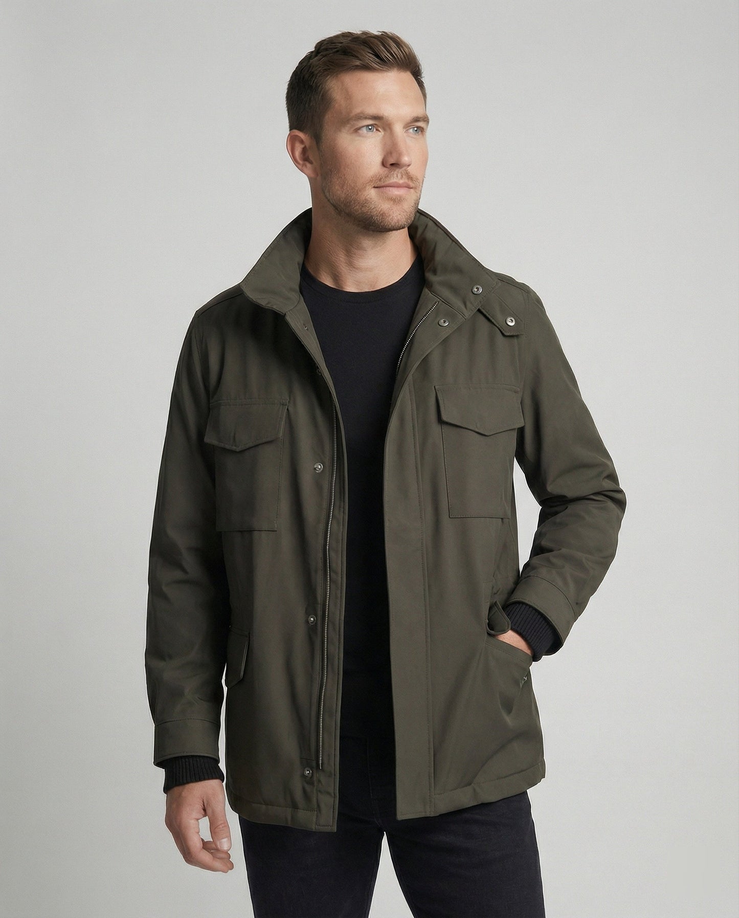 Herren Utility-Jacke Hochkragen