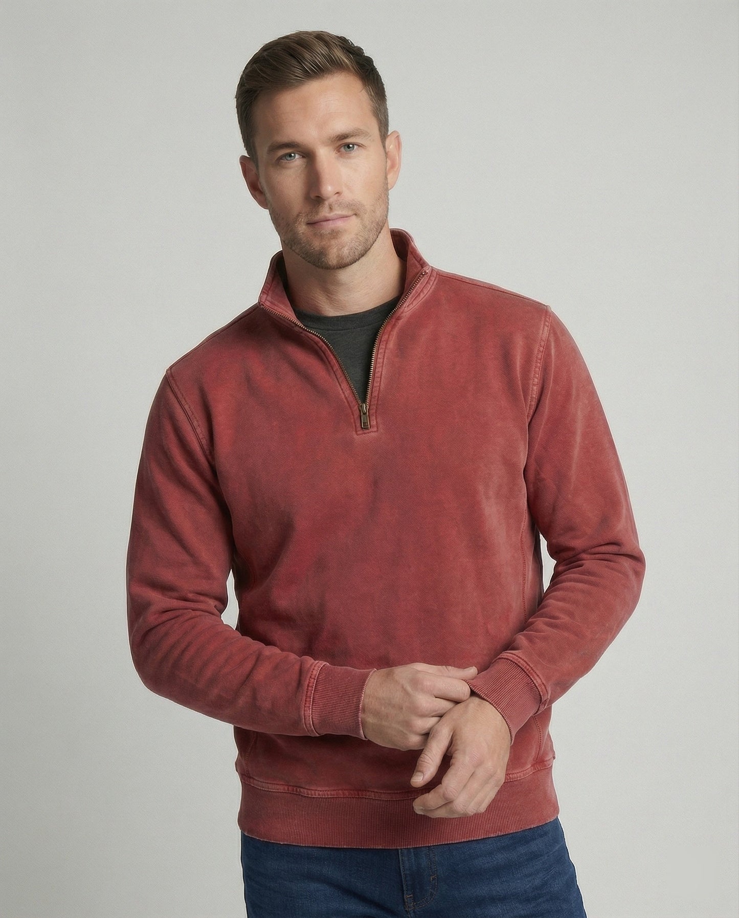 Herren Fleecepullover Warm Beige - Norvielle