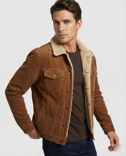 Herren Cordjacke Elegant Braun - Norvielle