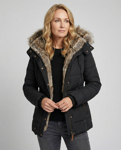Norvielle Damen Winterjacke Wasserdicht Innenfutter Kapuze