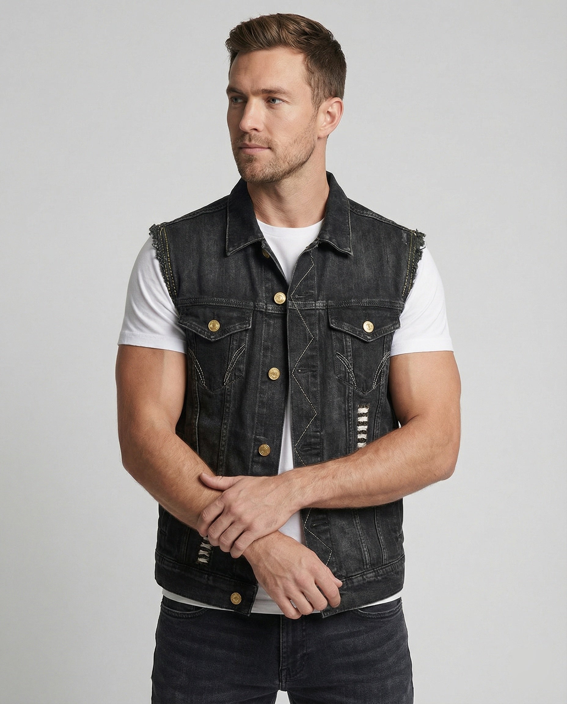 Herren Denimweste Blau - Norvielle
