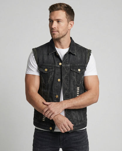 Herren Denimweste Blau - Norvielle