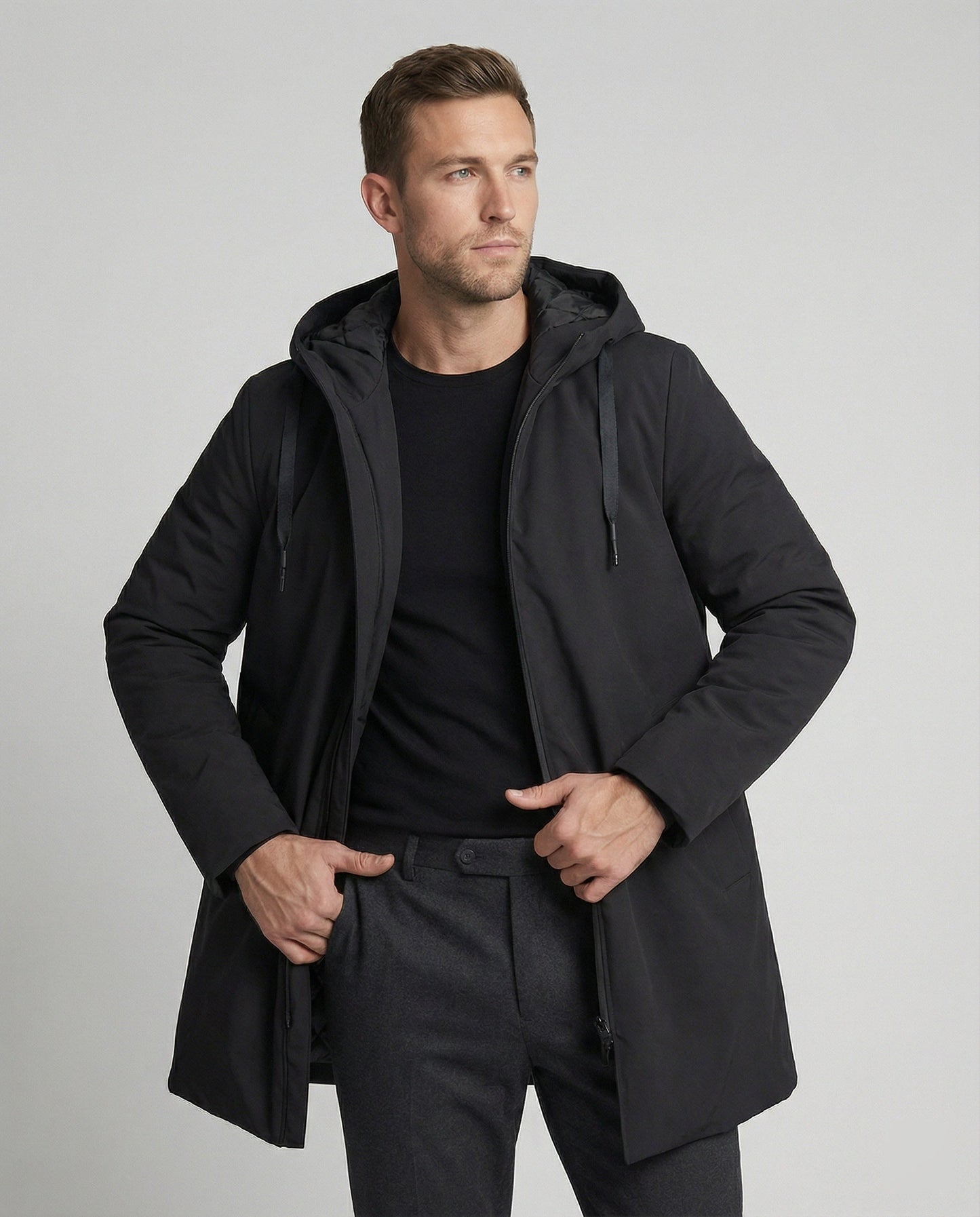 Wasserdichter Damen Winterparka Bequem Schwarz - Norvielle