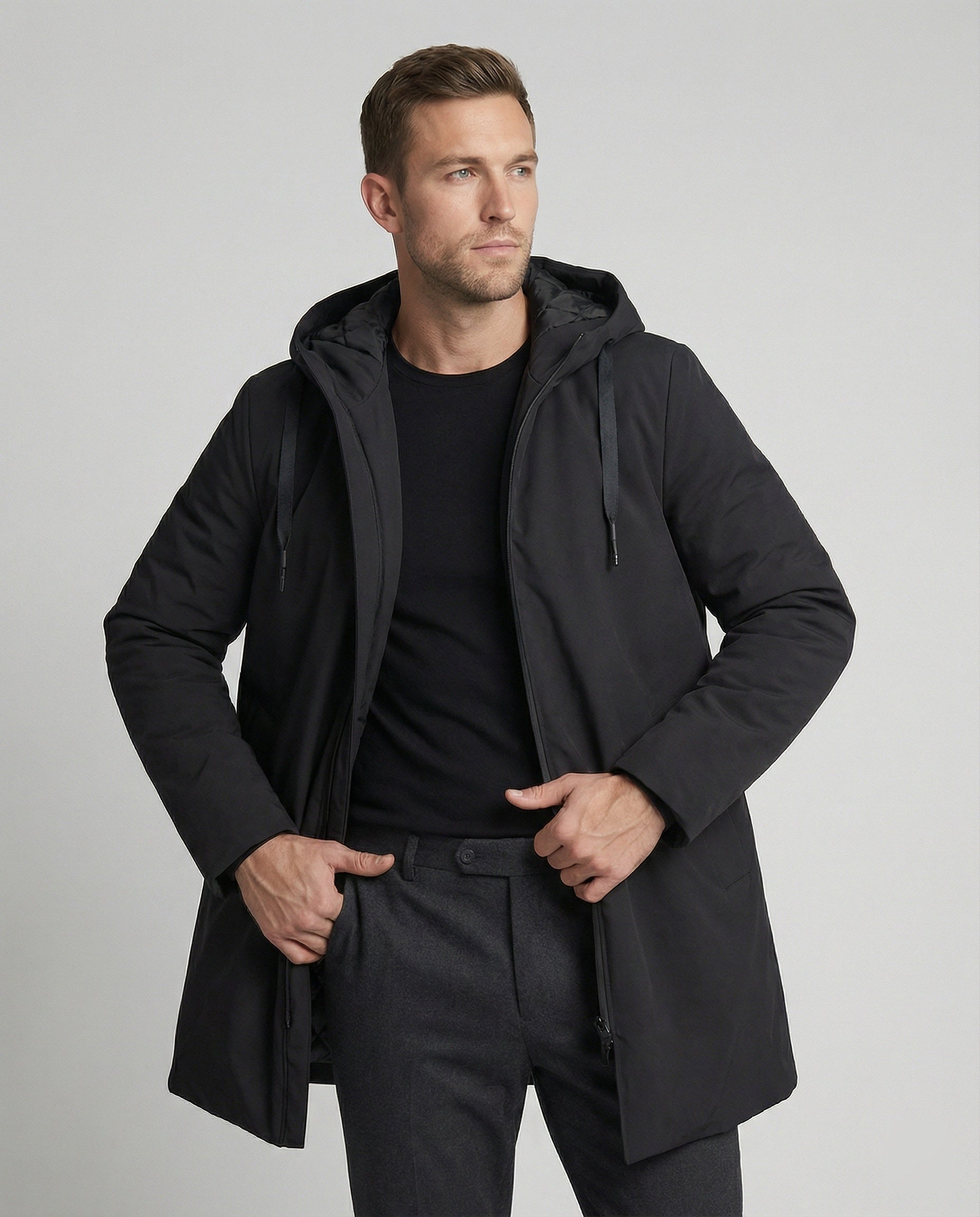 Wasserdichter Damen Winterparka Bequem Schwarz - Norvielle