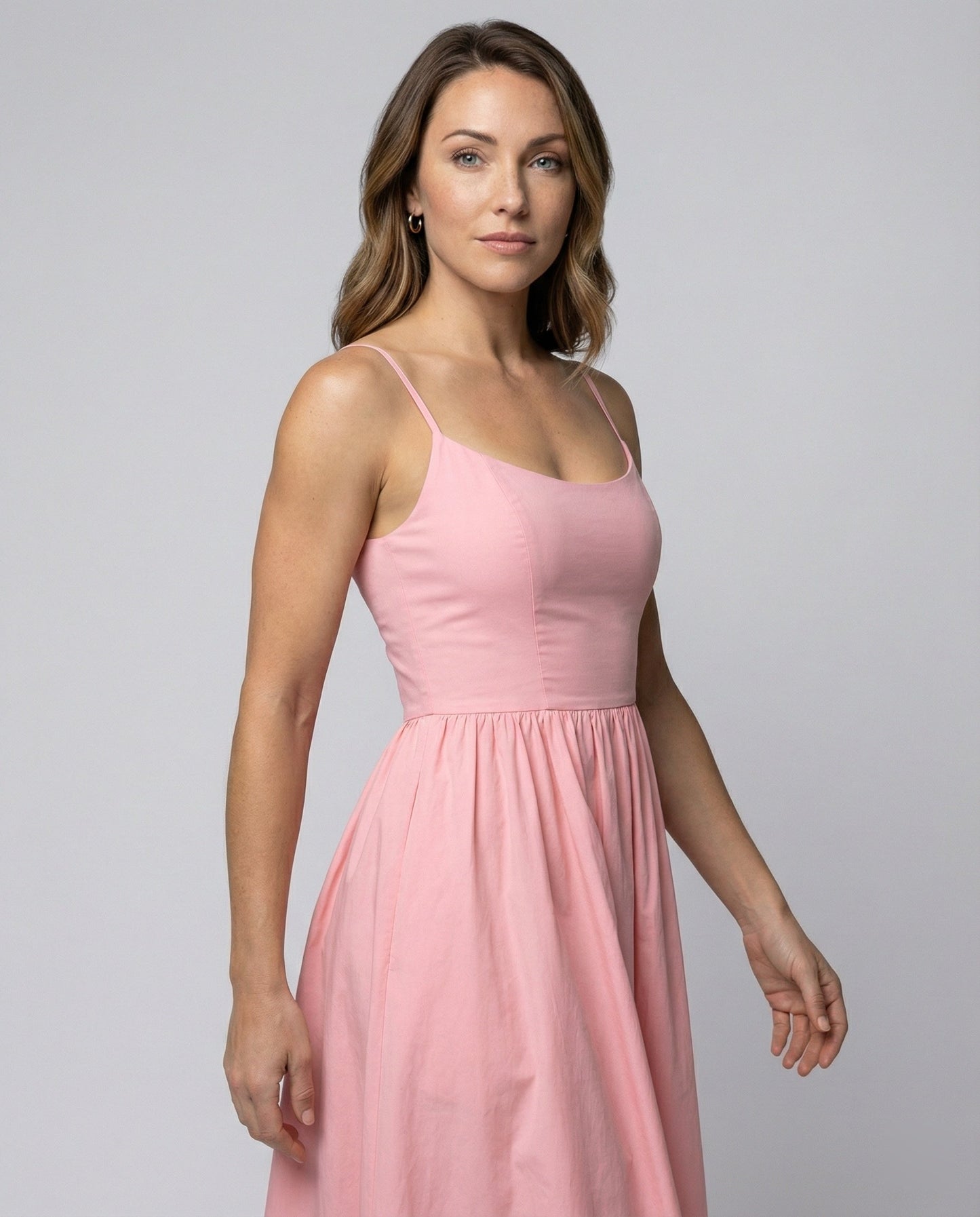 Einfaches Damenkleid U-Ausschnitt Strapsen