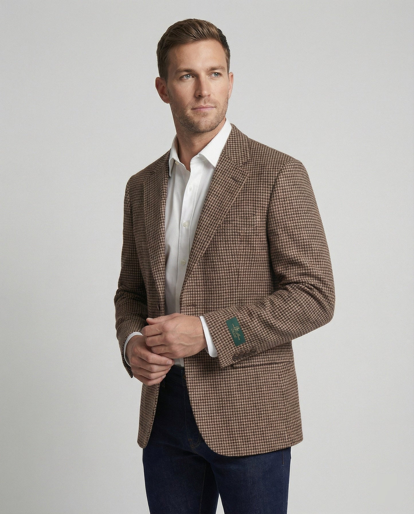 Herren Slimfit Sakko Hahnentritt