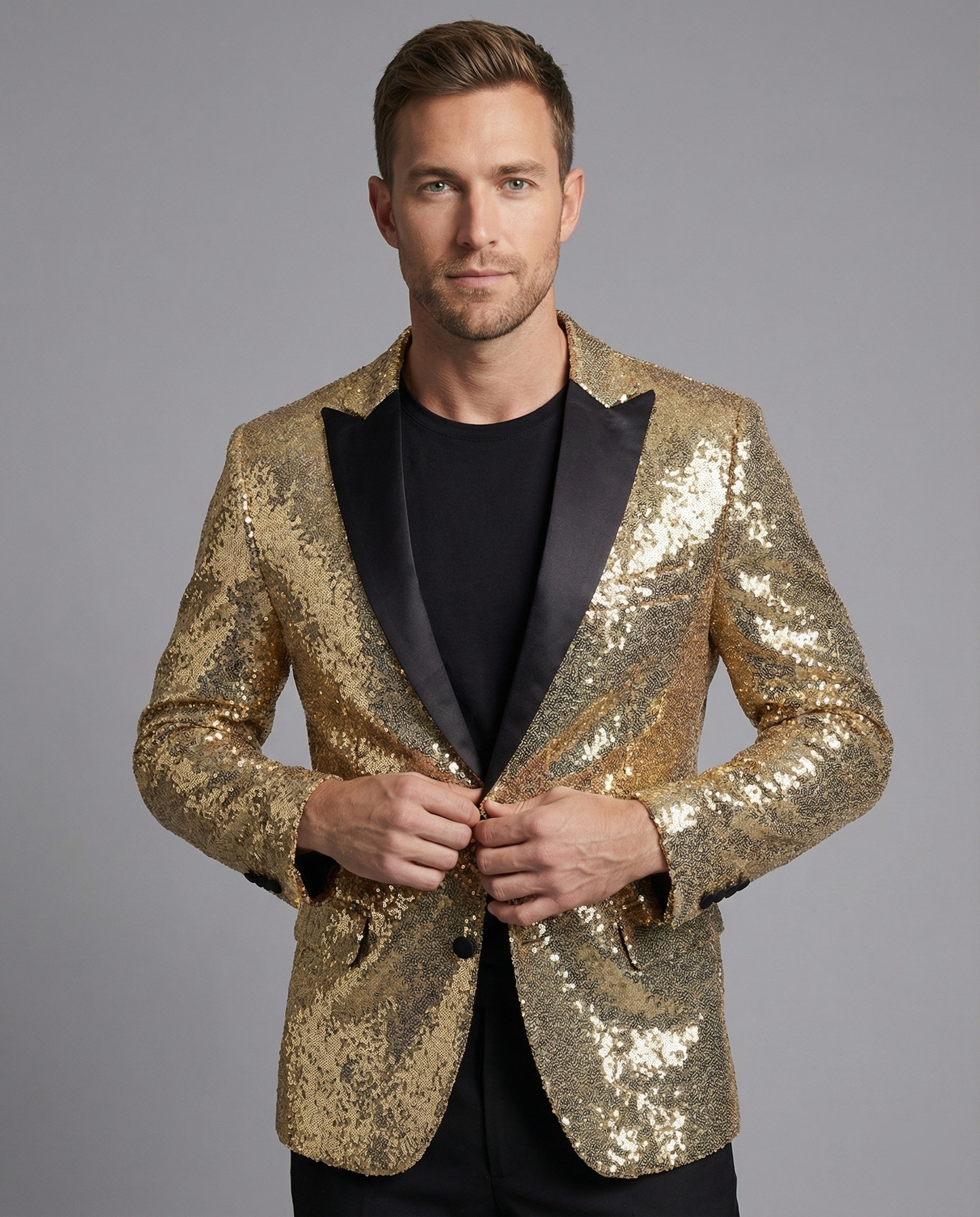 Herren Pailletten Blazer Glitzer - Norvielle