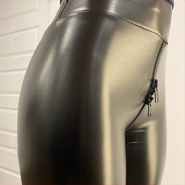 Norvielle Damen Matte Hose Reißverschluss