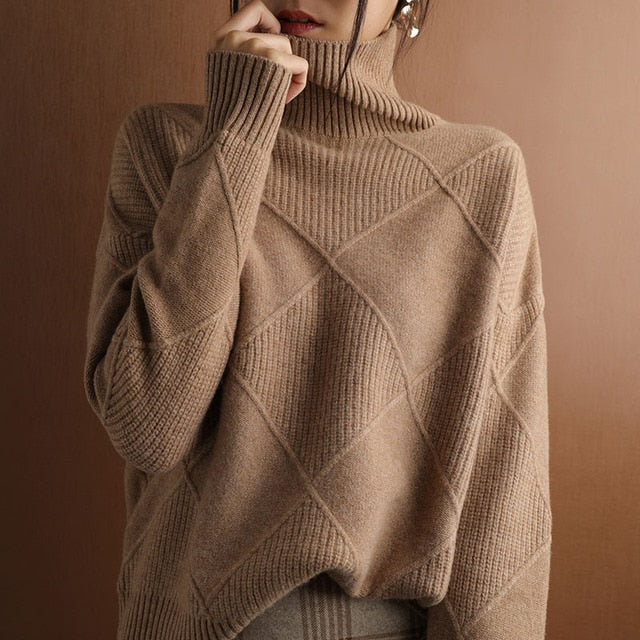 Norvielle Damen Rollkragenpullover Stilvoll