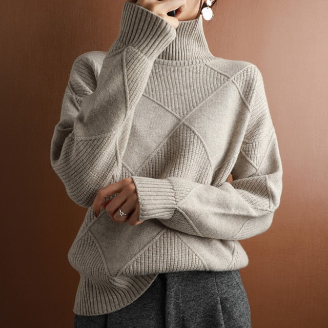 Norvielle Damen Rollkragenpullover Stilvoll