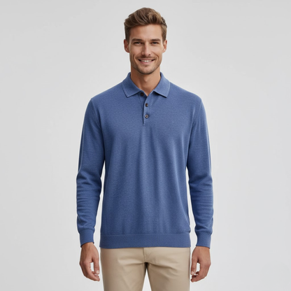 Herren Kaschmir Poloshirt Elegantes Design Beige