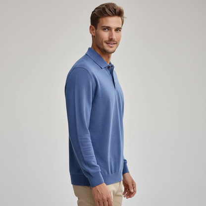 Herren Kaschmir Poloshirt Elegantes Design Beige