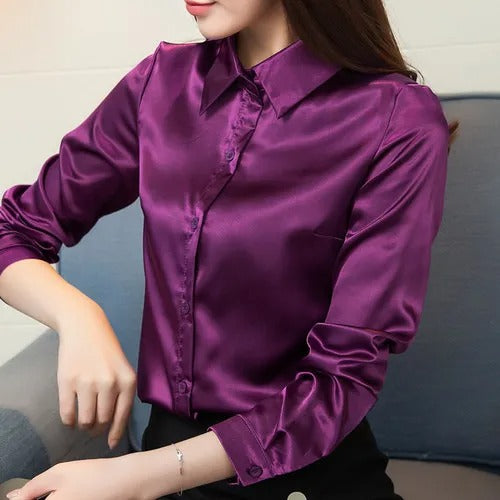 Norvielle Damenbluse Seidensatin Eleganz