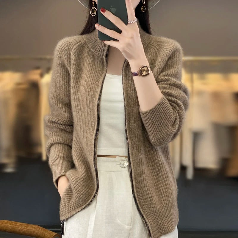 Eleganter Damen Cardigan mit Reißverschluss - Norvielle